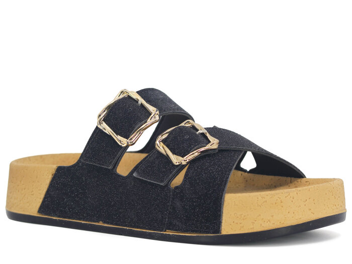 Daye Zenne 8212 Boscado Çift Toka Kutulu Günlük Terlik Siyah - 1