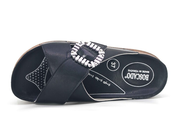 Daye Zenne B-3103 Çapraz Taşlıı Monta Soft Kutulu Günlük Terlik Siyah - Daye (1)