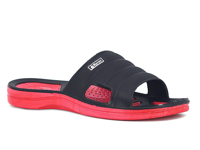 Defa Garson 1796 Poşetli Kaydırmaz Terlik Siyah - Kırmızı - 1