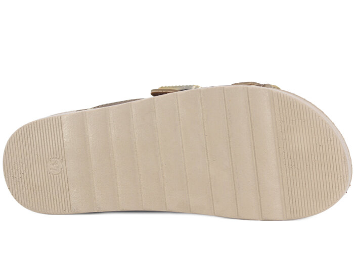 Demir Zenne Linna 0280 Çift Toka Pedli Günlük Terlik Vizon - 3