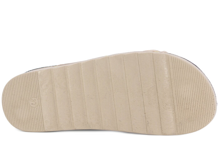 Demir Zenne Linna 0280 Çift Toka Pedli Günlük Terlik Bej - 3