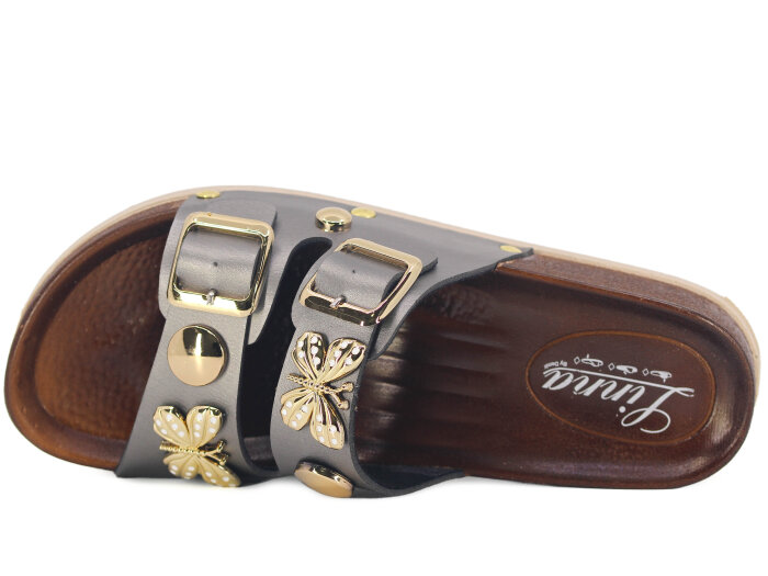 Demir Zenne Linna L-230 Günlük Terlik Platin - Demir (1)