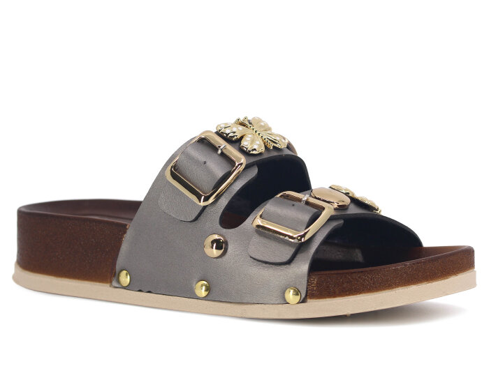 Demir Zenne Linna L-230 Günlük Terlik Platin - Demir