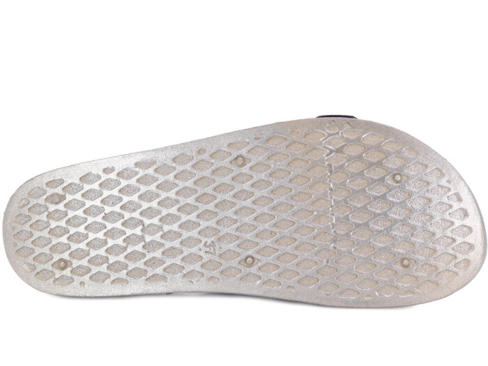 Demir Zenne Linna L-250 Çift Toka Taşlı Günlük Terlik Gümüş - 3