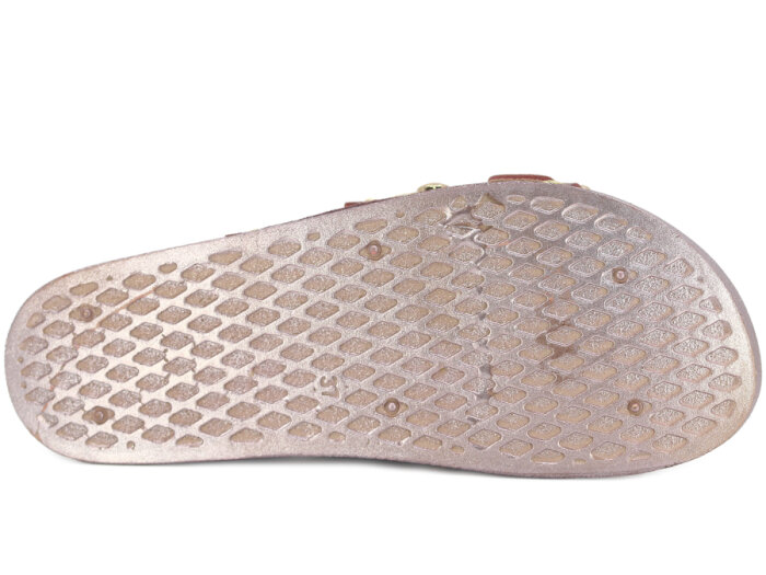 Demir Zenne Linna L-250 Çift Toka Taşlı Günlük Terlik Pudra - 3