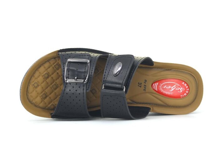 Efe Zenne 601 Pedli Poşetli Günlük Terlik Siyah - Efe (1)