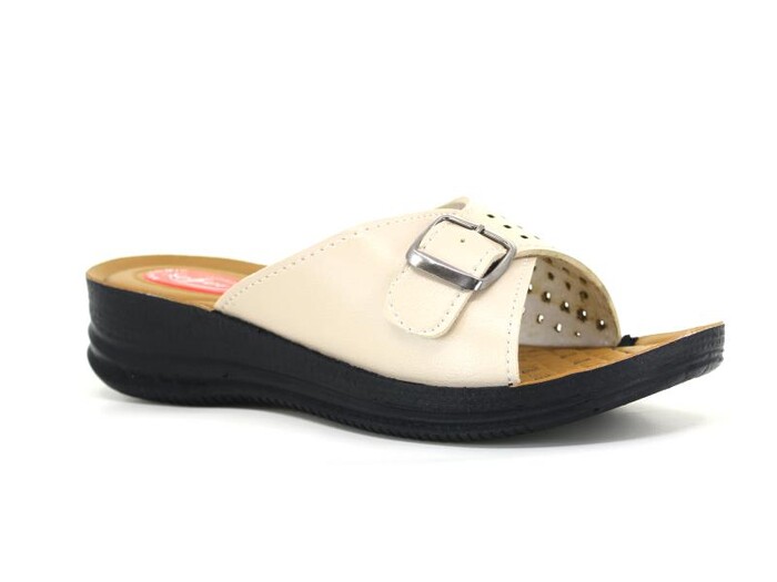 Efe Zenne 611 Pedli Poşetli Günlük Terlik Krem - 1