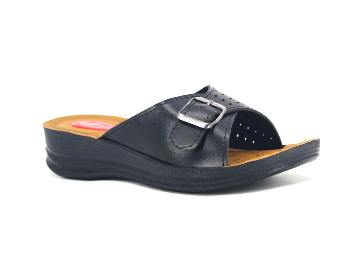 Efe Zenne 611 Pedli Poşetli Günlük Terlik Siyah - Efe