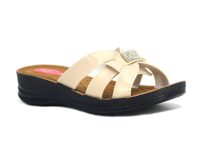 Efe Zenne 626 Pedli Poşetli Günlük Terlik Krem - Efe