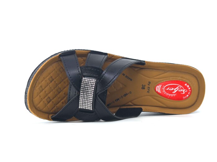 Efe Zenne 626 Pedli Poşetli Günlük Terlik Siyah - Efe (1)