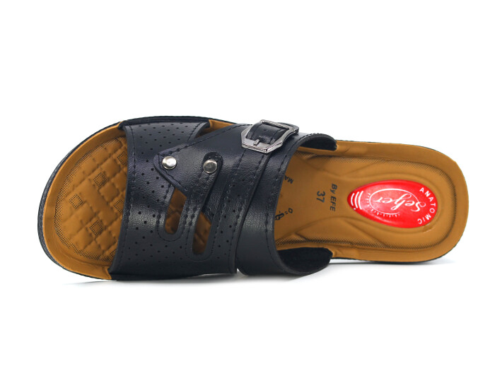 Efe Zenne 686 Pedli Poşetli Günlük Terlik Siyah - Efe (1)