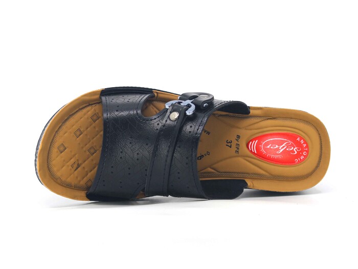 Efe Zenne 687 Pedli Poşetli Günlük Terlik Siyah - Efe (1)