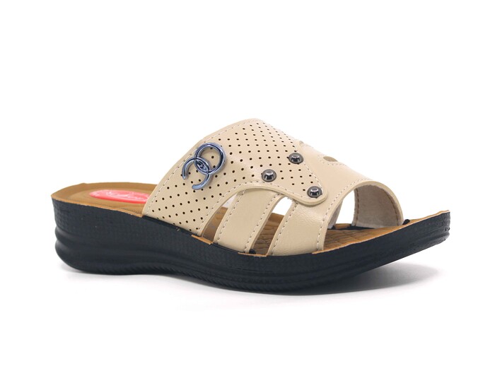 Efe Zenne 690 Pedli Poşetli Günlük Terlik Krem - Efe