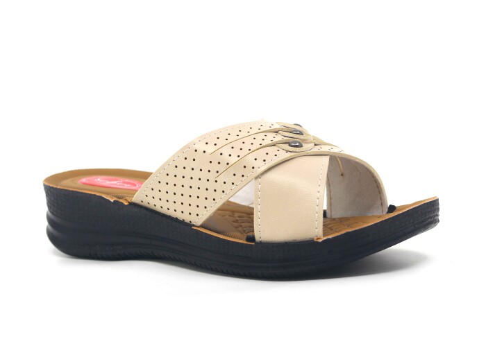 Efe Zenne 692 Pedli Poşetli Günlük Terlik Krem 