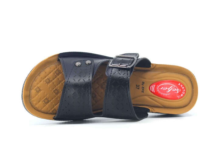 Efe Zenne 697 Pedli Poşetli Günlük Terlik Siyah - Efe (1)