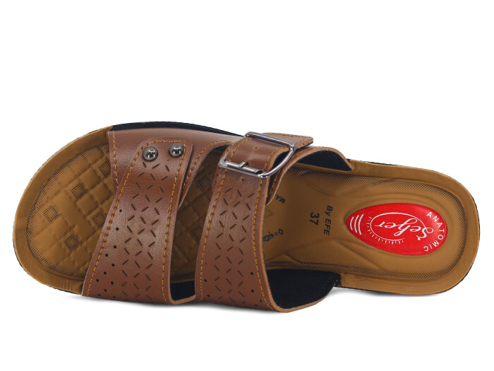 Efe Zenne 697 Pedli Poşetli Günlük Terlik Taba - Efe (1)