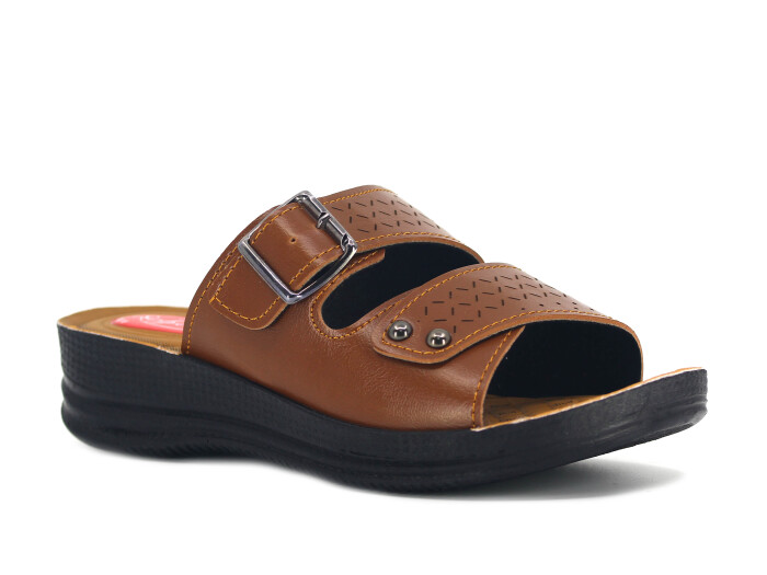 Efe Zenne 697 Pedli Poşetli Günlük Terlik Taba - 1