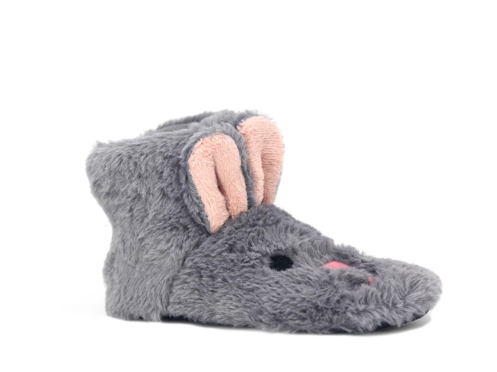 Efolle Patik Hayvanlı Ev Botu Tavşanlı Gri - Efolle