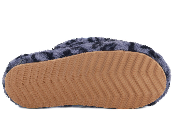 Efolle Zenne Çapraz Leoparlı Açık Ev Terliği Füme - 3