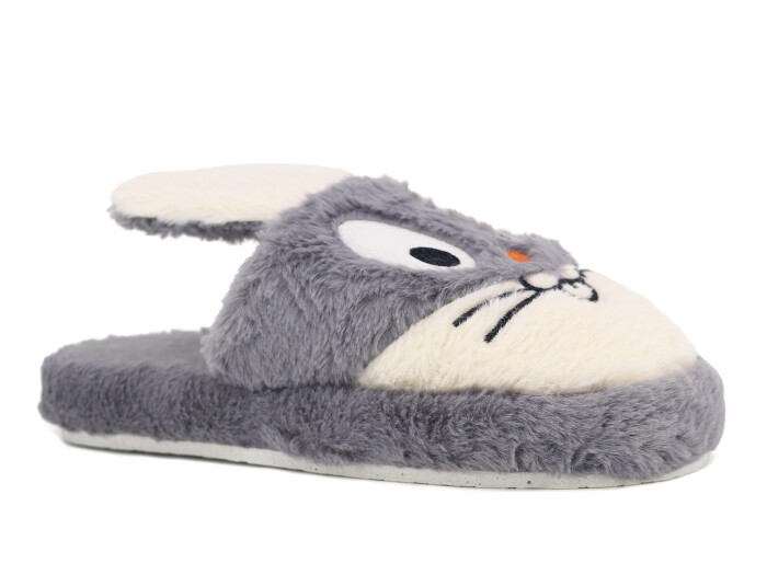 Efolle Zenne Hayvanlı Atom Kapalı Ev Terliği Tavşanlı Füme - Efolle