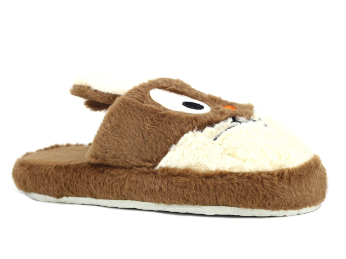 Efolle Zenne Hayvanlı Atom Kapalı Ev Terliği Tavşanlı Kahve - Efolle