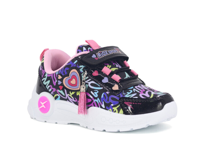 Efor Filet 2025 Riox Cilt Spor Ayakkabı Siyah - Pembe Desenli - 1