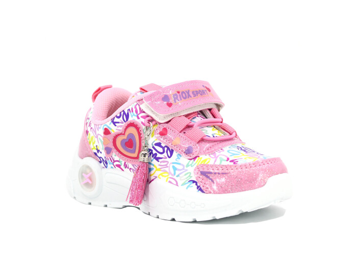 Efor Patik 2025 Riox Işıklı Cilt Spor Ayakkabı Şeker Pembe Desenli 