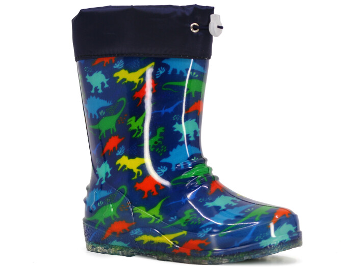 Emek Filet PVC Peluşlu Yağmur 2 Çizme Dinazorlu Lacivert - Emek