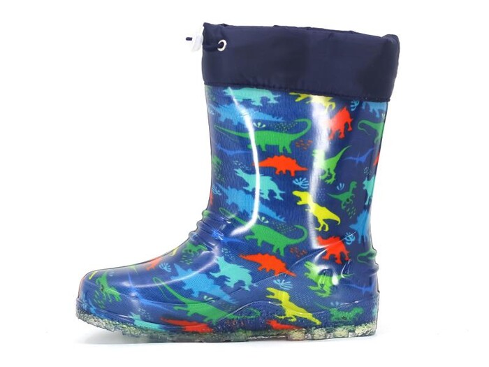 Emek Filet PVC Peluşlu Yağmur Çizme Dinazorlu Lacivert - Emek (1)