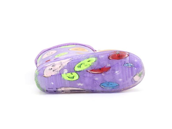 Emek Filet PVC Peluşlu Yağmur Çizme Emojili Lila - 3