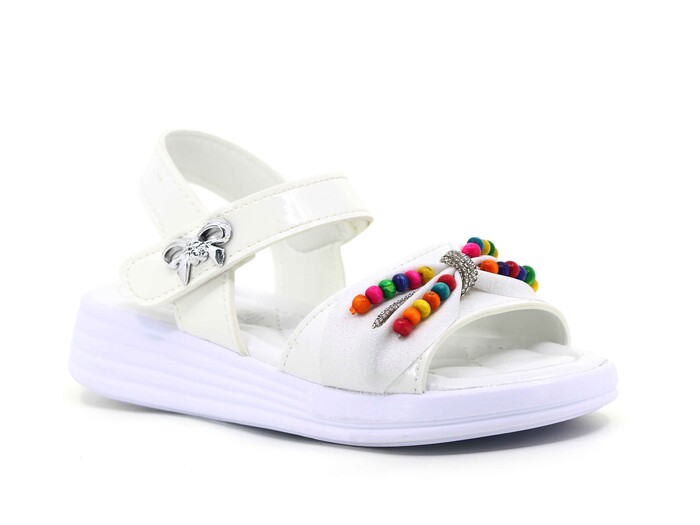 Enes Filet 7307 Kutulu Kız Sandalet Beyaz - Enes