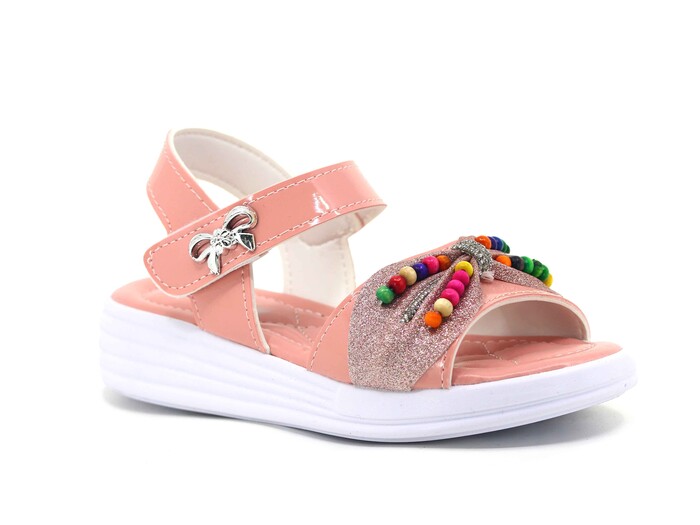 Enes Filet 7307 Kutulu Kız Sandalet Pudra - 1