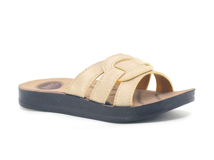 Enes Zenne 6603 Hande TV Geçmeli Poşetli Günlük Terlik Bej - Enes