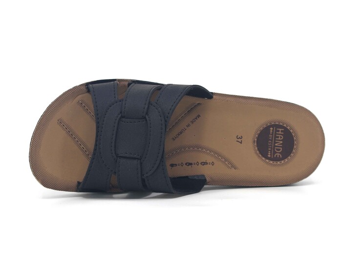 Enes Zenne 6603 Hande TV Geçmeli Poşetli Günlük Terlik Siyah - 2