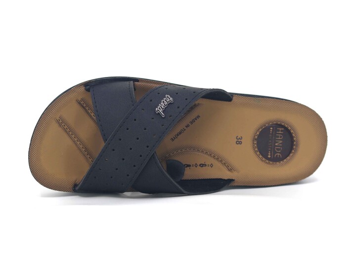 Enes Zenne 6605 Hande Çapraz Poşetli Günlük Terlik Siyah - Enes (1)