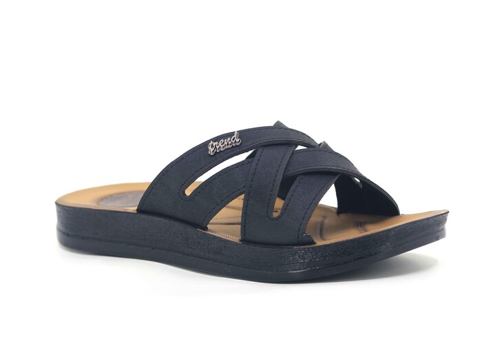 Enes Zenne 6607 Hande Geçmeli Poşetli Günlük Terlik Siyah - 1