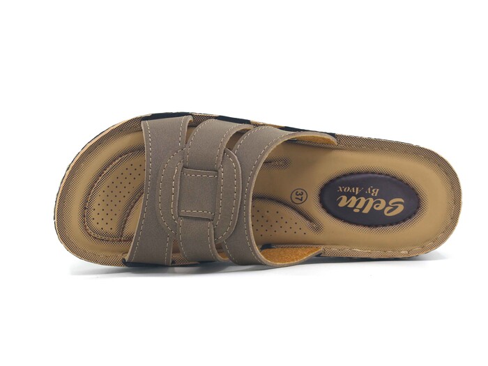 Enes Zenne 6803 Selin Geçmeli Pedli Kutulu Günlük Terlik Vizon - Enes (1)