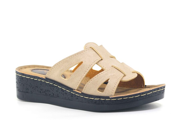 Enes Zenne 6806 Selin Pedli Kutulu Günlük Terlik Bej - 1