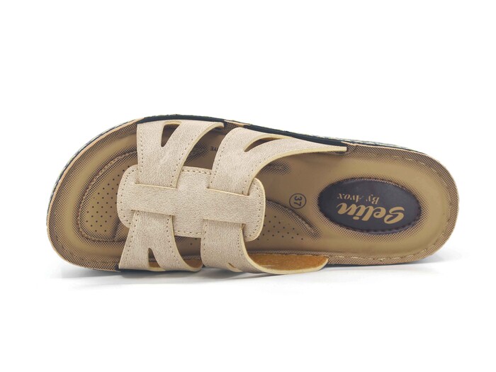 Enes Zenne 6806 Selin Pedli Kutulu Günlük Terlik Bej - 2