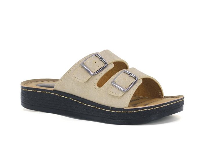 Enes Zenne 6902 Leman Pedli Kutulu Günlük Terlik Bej - 1