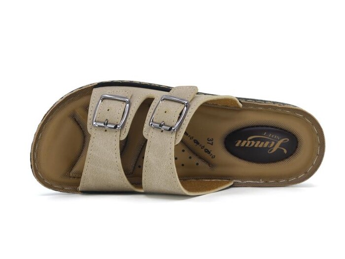 Enes Zenne 6902 Leman Pedli Kutulu Günlük Terlik Bej - Enes (1)
