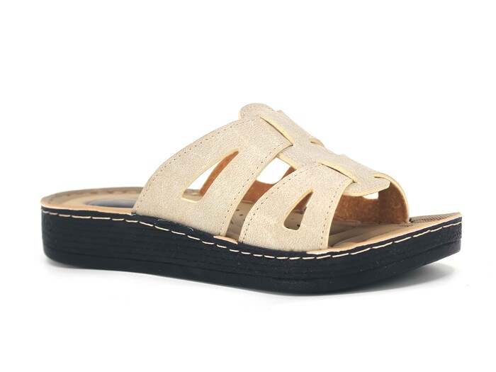 Enes Zenne 6906 Leman Geçmeli Kutulu Günlük Terlik Bej - Enes