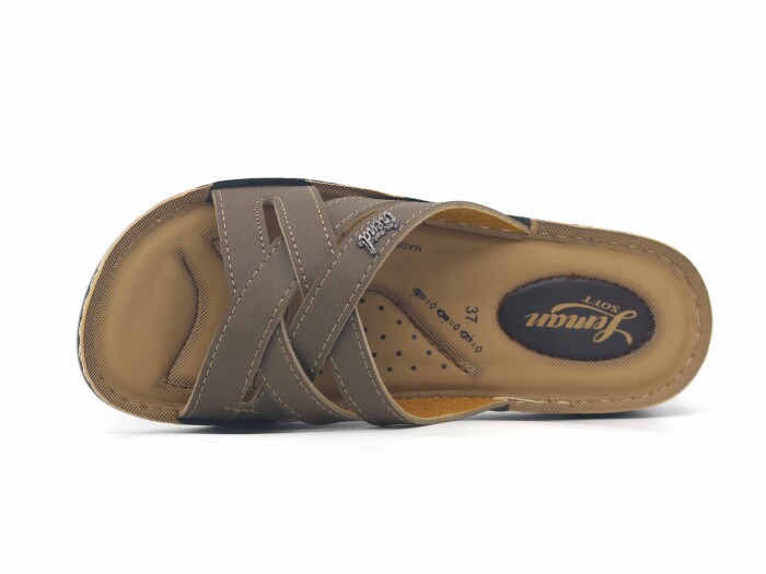 Enes Zenne 6907 Leman Geçmeli Trend Kutulu Günlük Terlik Vizon - Enes (1)