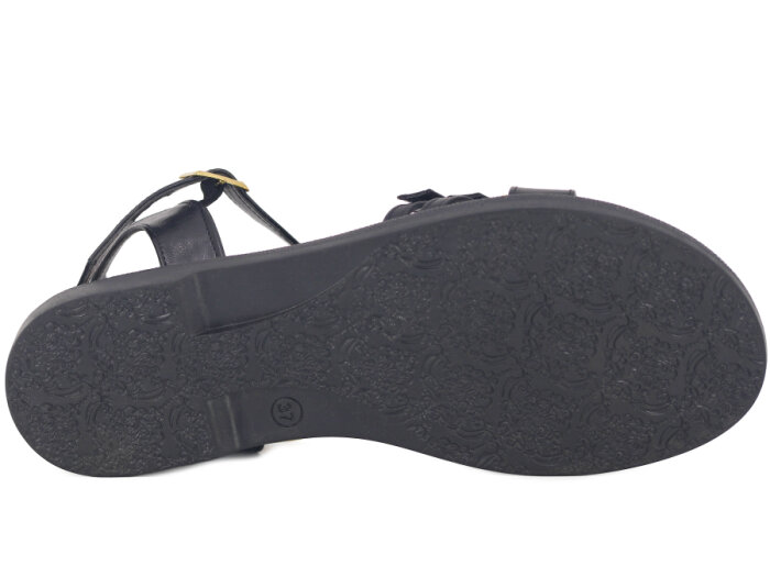 Enness Zenne Çift Toka Sandalet Siyah - 3