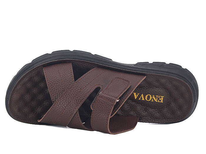 Enova Merdane M121-0301 Çift Toka Monta Günlük Terlik Kahve - 2