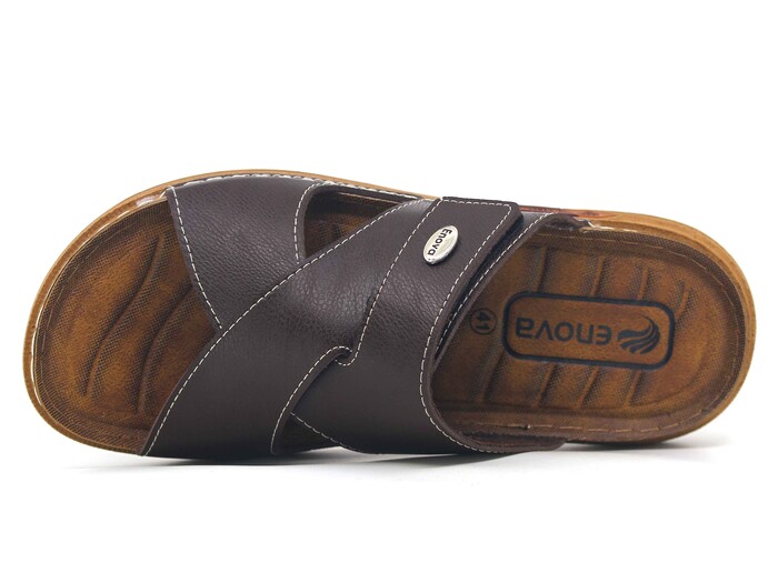 Enova Merdane M226-0118 Çapraz Kutulu Günlük Terlik Kahve - 2