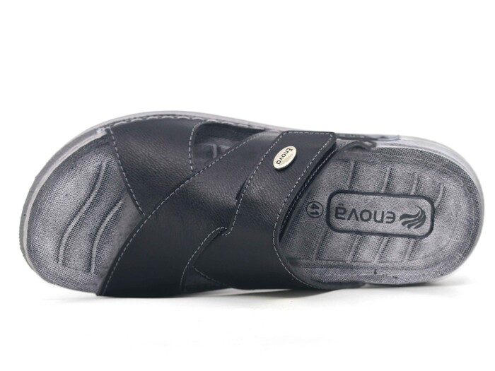 Enova Merdane M226-0118 Çapraz Kutulu Günlük Terlik Siyah - Enova (1)