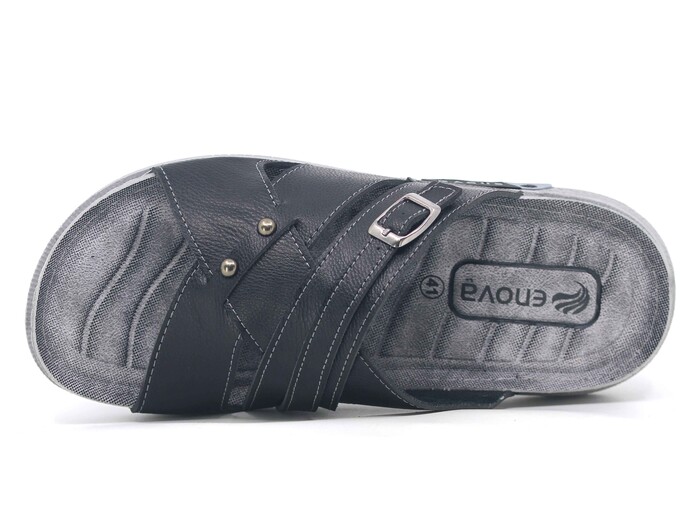 Enova Merdane M226-0122 Geçmeli Bantlı Monta Kutulu Günlük Terlik Siyah - Enova (1)