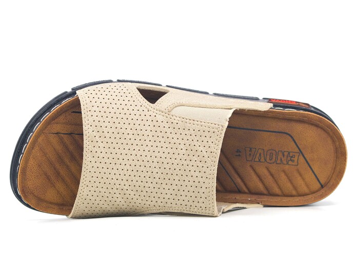 Enova Merdane M242-0101 Monta Kutulu Günlük Terlik Bej - Enova (1)