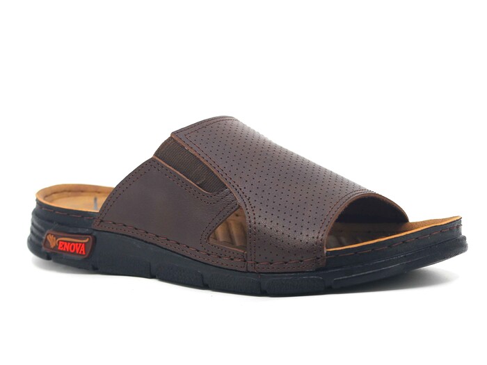 Enova Merdane M242-0101 Monta Kutulu Günlük Terlik Kahve - 1